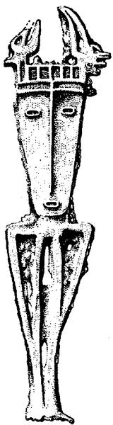Бронзовое антропоморфное изображение из кулайского культового места
